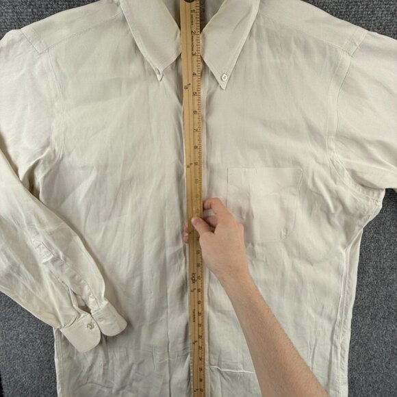 VTG Brooks Brothers Makers Yellow 15.5 34 Long Sleeve Button Up Made USA Cotton* - Picture 4 of 16